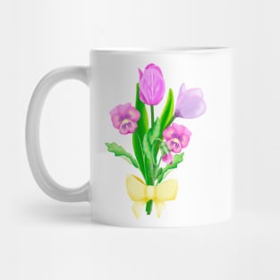 Bunch of flowers with a yellow bow Mug